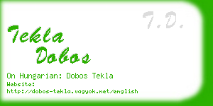 tekla dobos business card